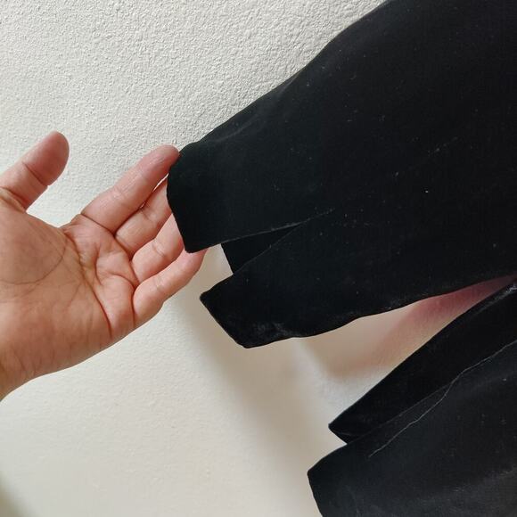 Vintage Finity Naturals Black Velvet Long Sleeve Top Sz 10 Rayon Silk Blend - Picture 7 of 9